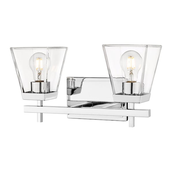 Z-Lite Lauren Vanity, 2-Light, 16 In.W x 6.5 In.L x 8.5 In.H, Chrome/Clear 819-2V-CH - main